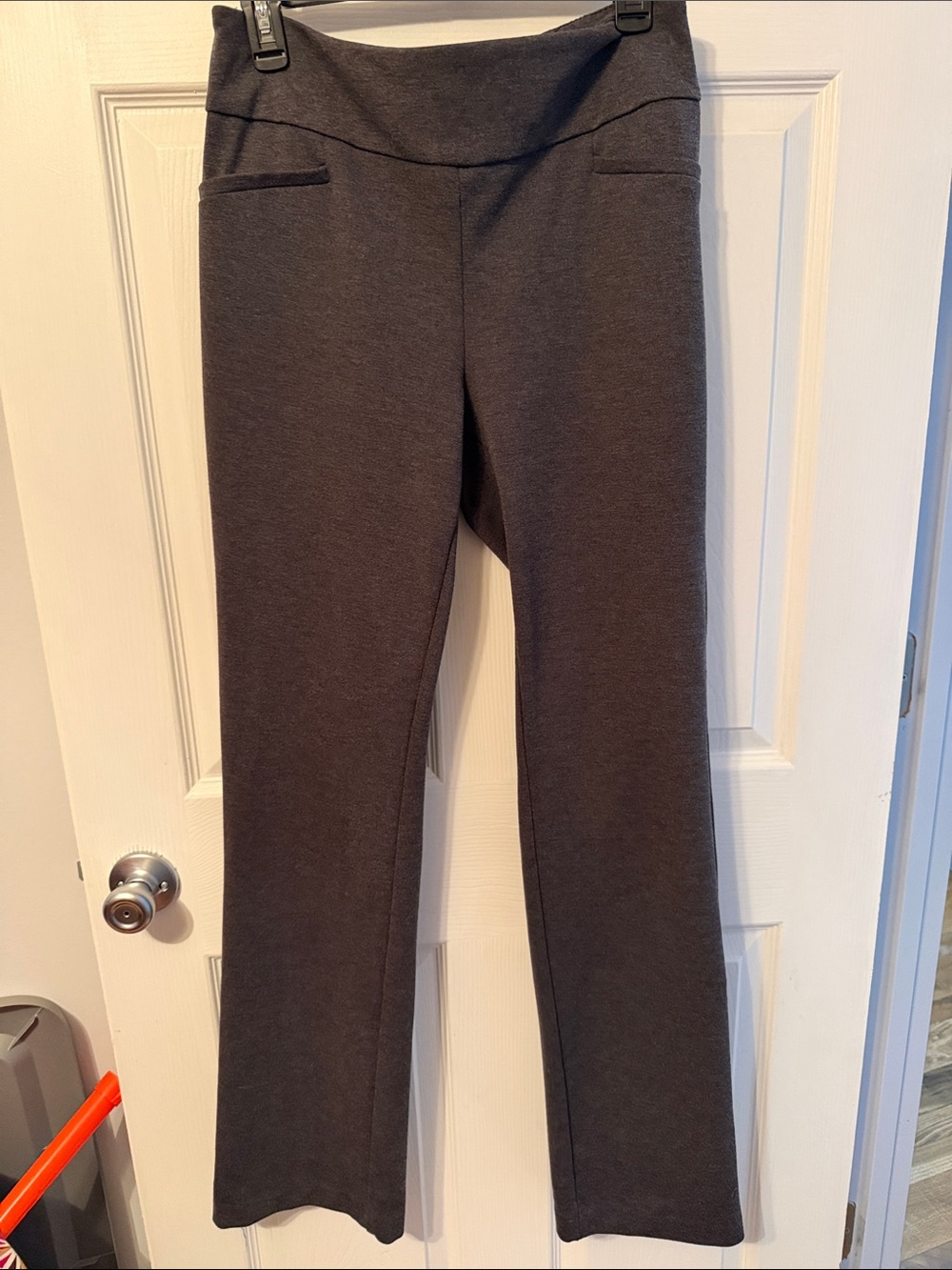 New York & Company Dark Charcoal Boot Cut Ponte Pants